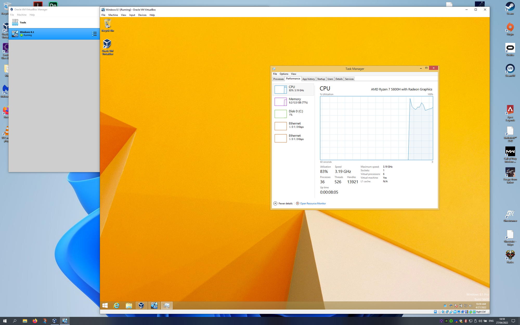 Second Virtual Machine: Windows 8.1